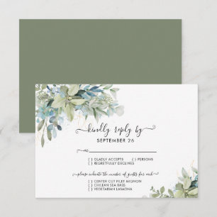 Elegant Eucalyptus Greenery Wedding RSVP Karte