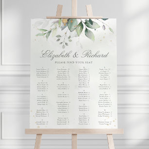 Elegant Eucalyptus Greenery Wedding Seating Chart Poster