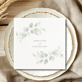 Elegant Eucalyptus Greenery Wedding Serviette