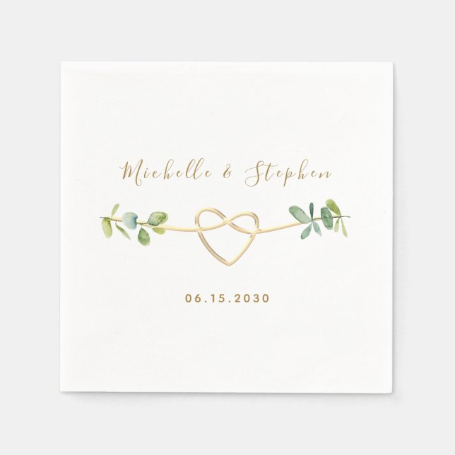 Elegant Eucalyptus Greenery Wedding Serviette (Vorderseite)
