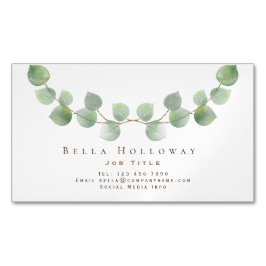 Elegant Eucalyptus Leaf Green Gold Jeglicher Beruf Magnetische Visitenkarte
