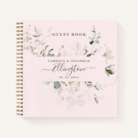 Elegant Eucalyptus Modernes Script Foto Gästebuch