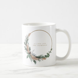 Elegant Eucalyptus Pampas Grass Weihnachtskranz Kaffeetasse