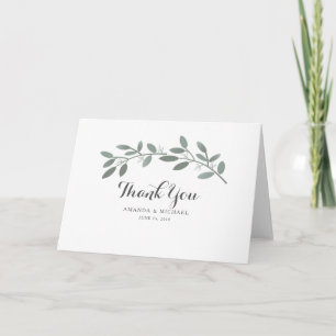 Elegant Eucalyptus Personalisiert Dankeschön Card Karte