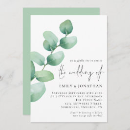 Elegant Eucalyptus QR Code Script Wedding Einladung
