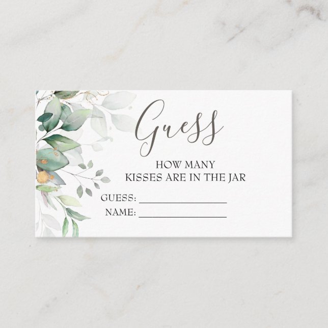 Elegant Eucalyptus rät wie viele Spiele Begleitkarte (Vorderseite)