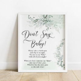 Elegant Eucalyptus Sage kein Baby Poster