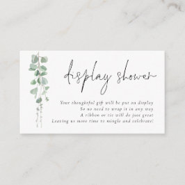 Elegant Eucalyptus Script Display Baby Shower Begleitkarte