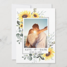Elegant Eucalyptus Sonnenblumen FOTO Hochzeit Save The Date