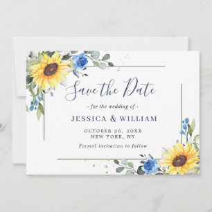 Elegant Eucalyptus Sonnenblumen Hochzeit Save The Date