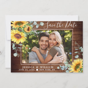 Elegant Eucalyptus Sonnenblumen Hochzeit Save The Date