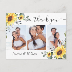 Elegant Eucalyptus Sunflowers FOTO Vielen Dank Postkarte