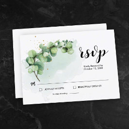 Elegant Eucalyptus Verlasse Greenerity Wedding RSV RSVP Karte
