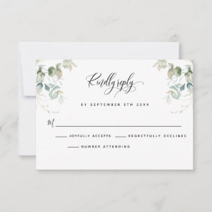 Elegant Eucalyptus Verlasse Greenery RSVP Card