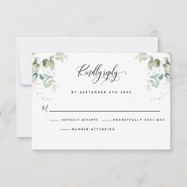 Elegant Eucalyptus Verlasse Greenery RSVP Card Karte