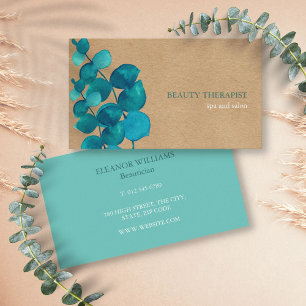 Elegant Eucalyptus Verlasse Rustic Kraft Visitenkarte