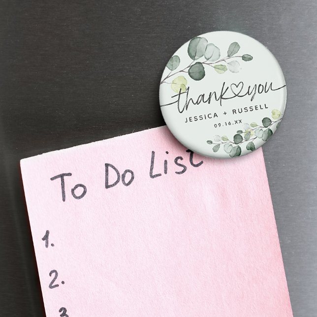 Elegant Eucalyptus Vielen Dank für Ihre Hochzeit Magnet (Elegant Eucalyptus Thank You Wedding Magnet)