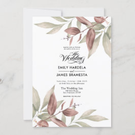 Elegant Eucalyptus Watercolor Budget Hochzeit Einladung