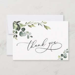 Elegant Eucalyptus Watercolor Floral Dankeskarte