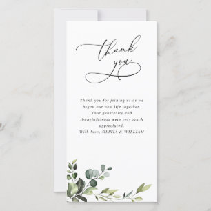 Elegant Eucalyptus Watercolor Floral QR Dankeskarte