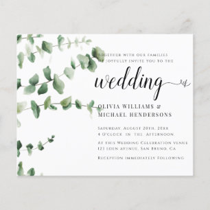 ELEGANT EUCALYPTUS WATERCOLOR GREENREY WEDING FLYER