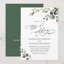 Elegant Eucalyptus Watercolor Grüne Hochzeit