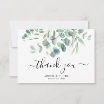 Elegant Eucalyptus Watercolor Script Wedding
