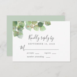 Elegant Eucalyptus Watercolor Wedding RSVP Karte