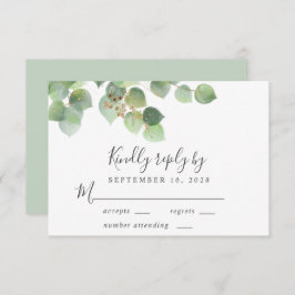 Elegant Eucalyptus Watercolor Wedding RSVP Karte