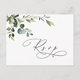 Elegant Eucalyptus Watercolor Wedding RSVP Postkarte