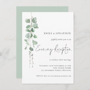 Elegant Eucalyptus Wedding Abend Empfang Einladung