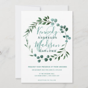 Elegant Eucalyptus Wedding Ampersand Einladung
