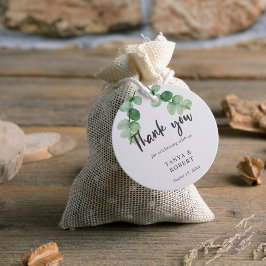 Elegant Eucalyptus Wedding Danke Kalligraphie Geschenkanhänger
