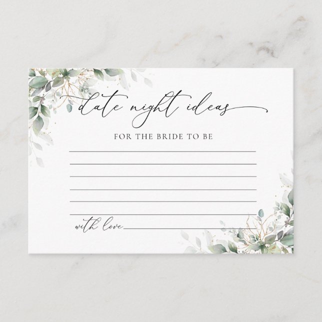 Elegant Eucalyptus Wedding Enclosure Card Begleitkarte (Vorderseite)