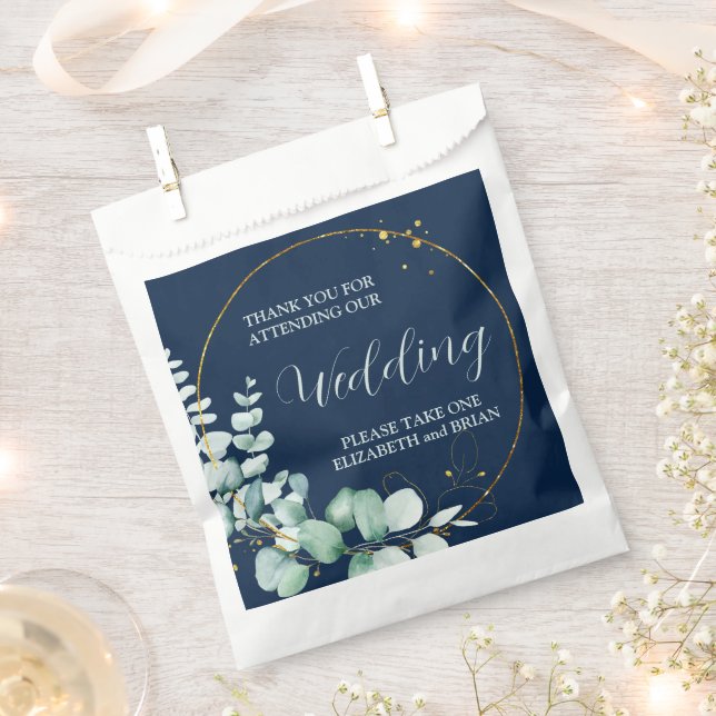 Elegant Eucalyptus Wedding Geschenktütchen (Ausgeschnitten)