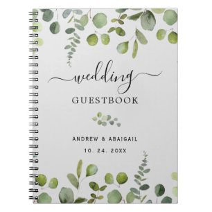 Elegant Eucalyptus Wedding Guestbook Notizblock