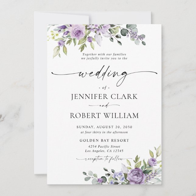 Elegant Eucalyptus Wedding Invitation Einladung (Vorderseite)