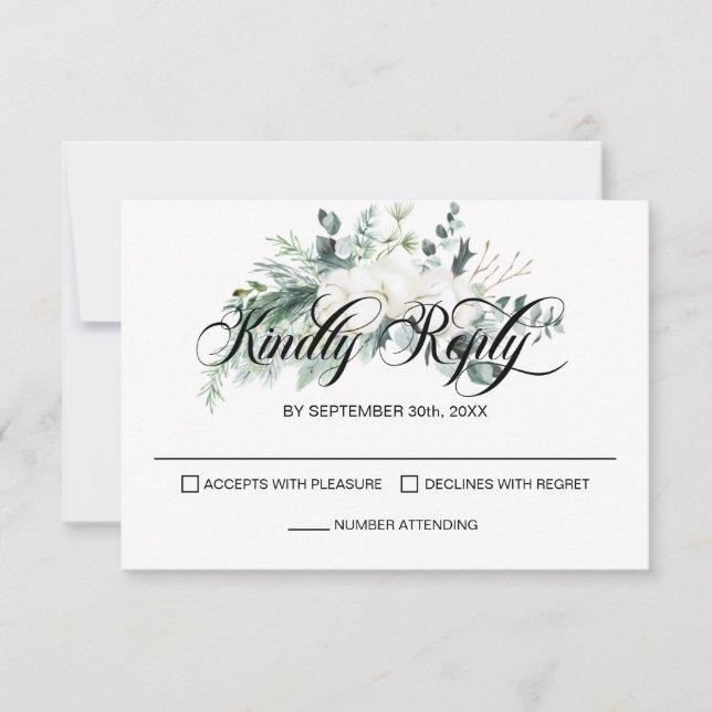 Elegant Eucalyptus Wedding RSVP (Vorderseite)