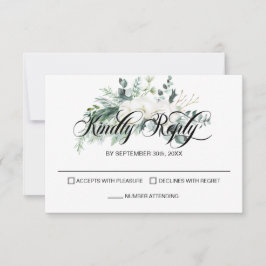 Elegant Eucalyptus Wedding RSVP Karte