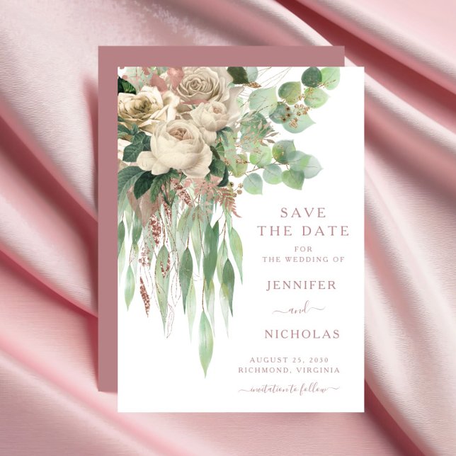Elegant Eucalyptus Wedding Save The Date (Elegant Eucalyptus Wedding Save The Date)