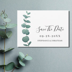 Elegant Eucalyptus Wedding Save the Date Einladung