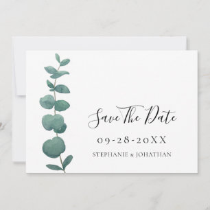 Elegant Eucalyptus Wedding Save the Date Einladung