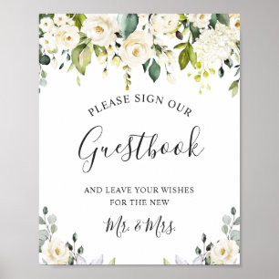 Elegant Eucalyptus Wedding Sign Unser Gästebuch