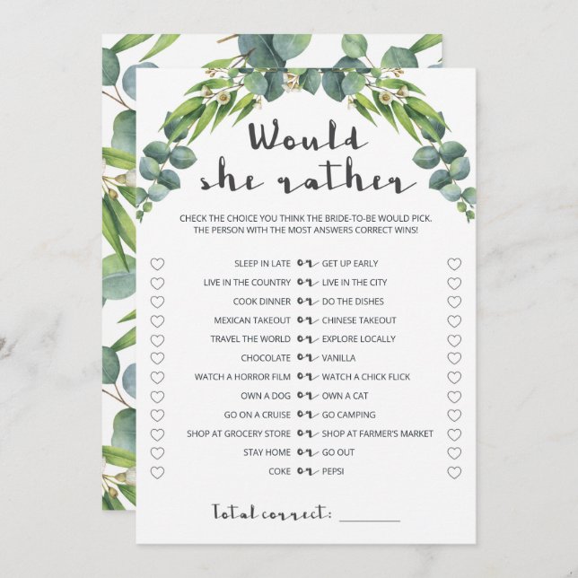 Elegant Eucalyptus Wreath Bridal würde sie lieber (Vorne/Hinten)