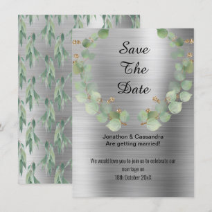 ELEGANT EUCALYPTUS WREATSILVER SAVE THE DATE