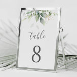 Elegant Eukalyptus Blätter Grüne Goldhochzeit Tischnummer<br><div class="desc">Schöne Tischnummern mit Aquarell Eukalyptus und goldenen Blätter. Ideal für Hochzeiten im Freien.</div>