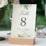 Elegant Eukalyptus Blätter Grüne Goldhochzeit Tischnummer<br><div class="desc">Schöne Tischnummern mit Aquarell Eukalyptus und goldenen Blätter.</div>