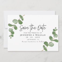 Elegant Eukalyptus Botanical Save the Date Einladung