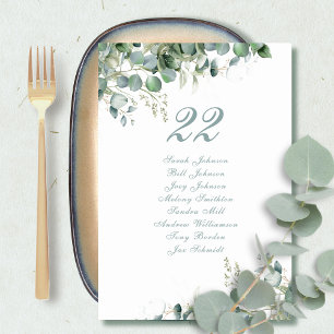 Elegant Eukalyptus Botanische Skriptnamen Hochzeit Tischnummer