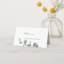 Elegant Eukalyptus Folded Wedding Platzkarte